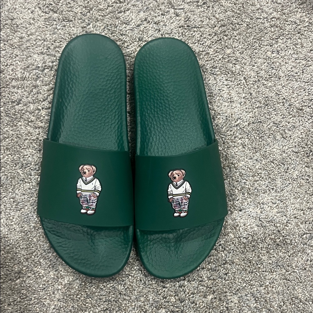 Ralph Lauren Polo Green Slides